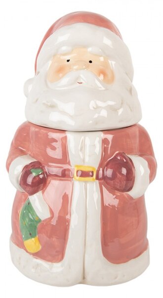Vánoční keramická nádoba na cukroví ve tvaru Santa Clause – 15x26 cm