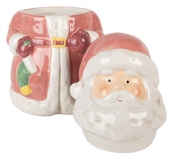 Vánoční keramická nádoba na cukroví ve tvaru Santa Clause – 15x26 cm