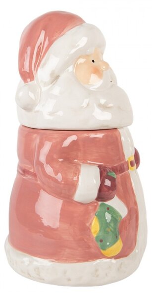 Vánoční keramická nádoba na cukroví ve tvaru Santa Clause – 15x26 cm