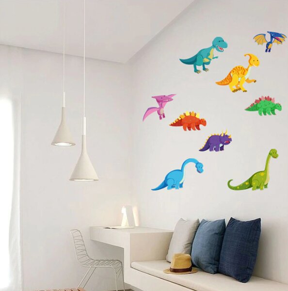Živá Zeď Samolepka Barevní dinosauři