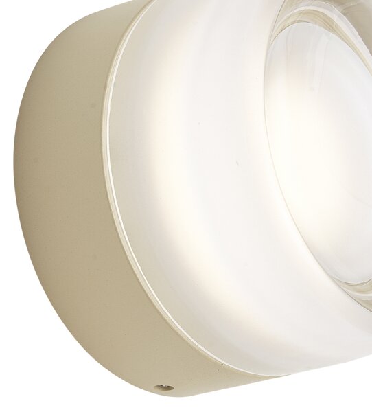 Designová nástěnná lampa béžová s opálovým sklem IP44 - Michele