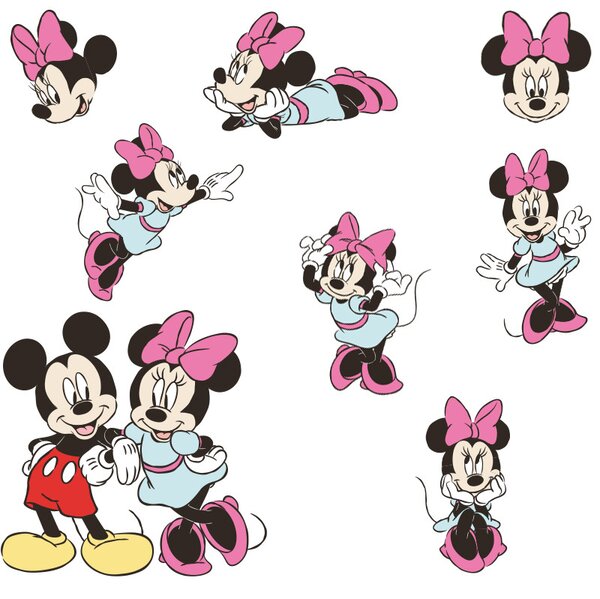 Živá Zeď Samolepka Mickey a Minnie