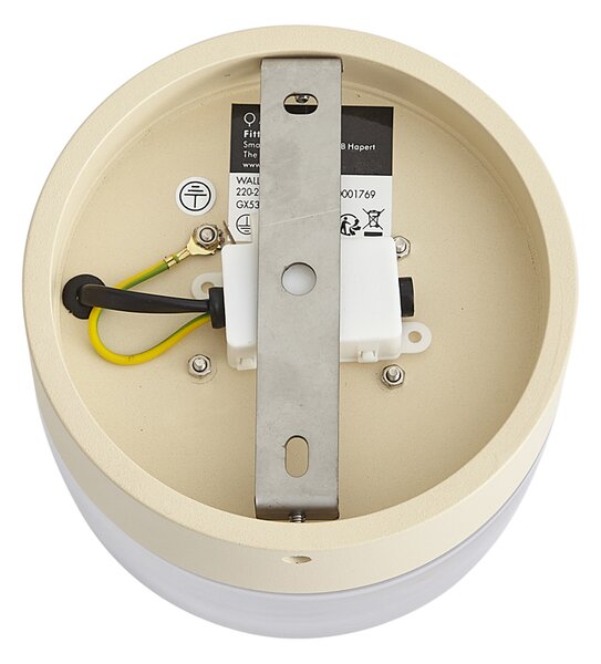 Designová nástěnná lampa béžová s opálovým sklem IP44 - Michele