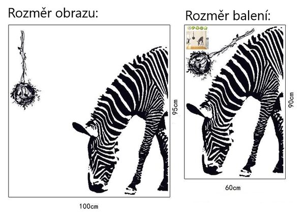 Živá Zeď Samolepka Zebra