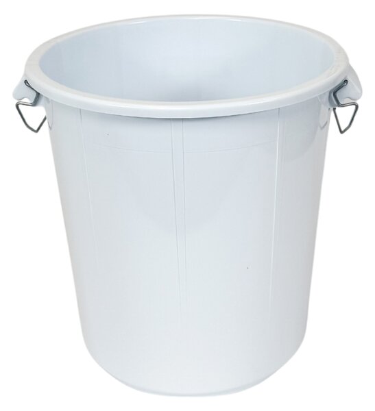 Denox nádoba na odpad s víkem INDUSTRIAL, 70 L gastro, uzavírání, bílý, pevný plast