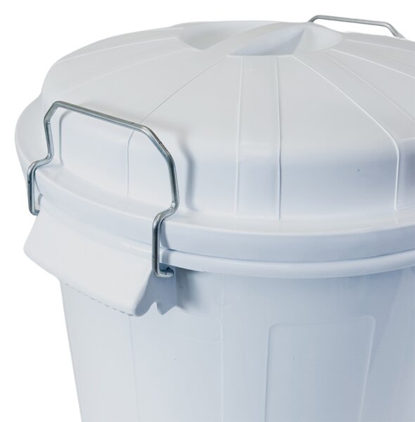 Denox nádoba na odpad s víkem INDUSTRIAL, 95 L gastro, uzavírání, bílý, pevný plast