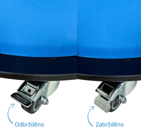 Denox nádoba na odpad s víkem INDUSTRIAL, 100 L, gastro, bílý, pevný plast