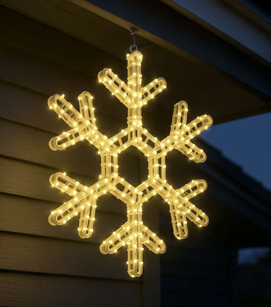 LED vánoční sněhová vločka, Ø45 cm, teplá bílá, 800 LED, 8 programů, dálkový ovladač