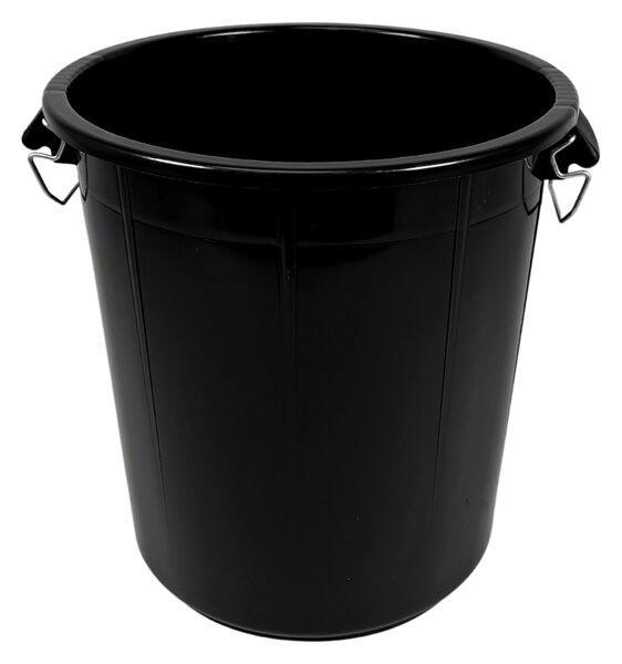 Denox nádoba na odpad s víkem INDUSTRIAL, 50 L, bezpečnostní uzavírání, černý, pevný plast