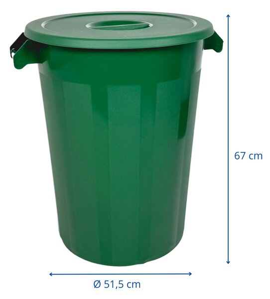 Denox nádoba na odpad s víkem INDUSTRIAL, 100 L, gastro, zelený, pevný plast