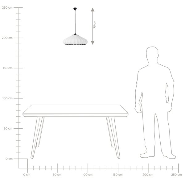 Závěsná lampa ZULIA Syntetický materiál Bílá