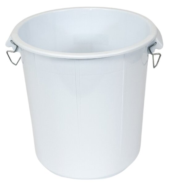 Denox nádoba na odpad s víkem INDUSTRIAL, 50 L gastro, uzavírání, bílý, pevný plast