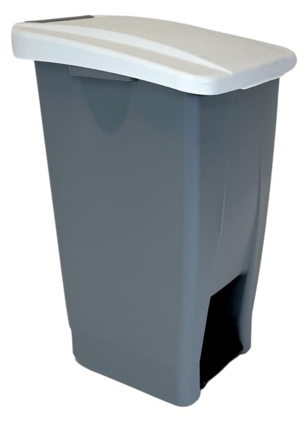 Denox nášlapný odpadkový koš GASTRO 60 L, bílé víko, plastový s kolečky