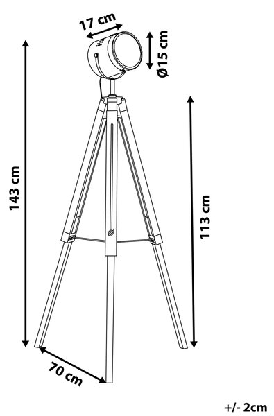 Stojací lampa ALZETTE Borovicové dřevo Bílá