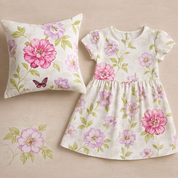 Bavlněná látka / plátno květy METRÁŽ