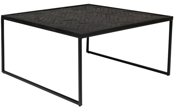 Černý teakový konferenční stolek WLL PARKER 80 x 80 cm