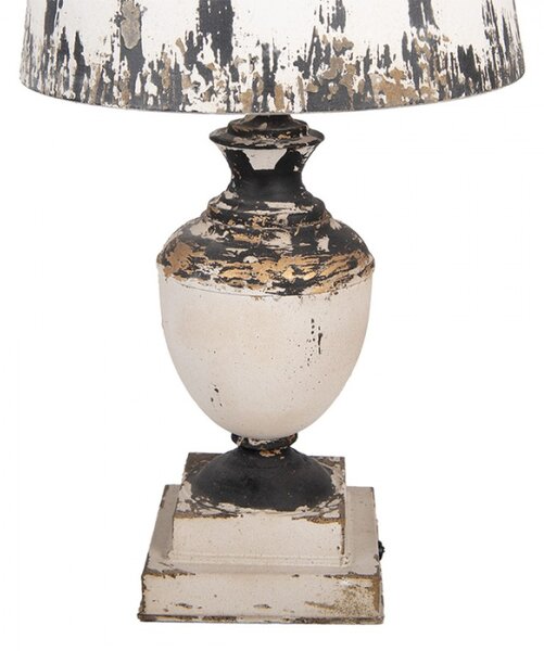 Bílá kovová stolní lampa s dřevěnou nohou Pascal – 32x60 cm