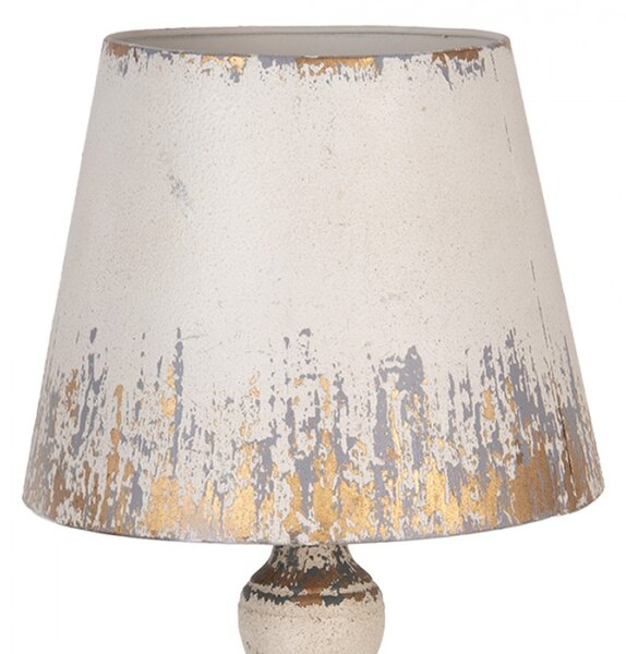Béžovo-zlatá kovová stolní lampa s dřevěnou nohou Pascal – 32x47 cm