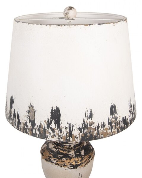 Bílá kovová stolní lampa s dřevěnou nohou Pascal – 32x60 cm