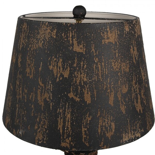Černá kovová stolní lampa s dřevěnou nohou Pascal – 35x64 cm