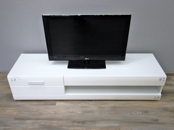 Skříňka pod TV 16222A 35x156x45 cm dřevolaminát barva bílá povrch lesklý