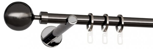 Kovové garnýže Nabucco 19 mm Modern, R., Barva Černá onyx, Provedení Jednoduché, Uchycení látky kroužky s háčky, Délka 400 cm