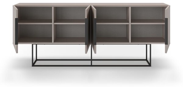 Šedo-béžová nízká komoda 200x80 cm Titan – Marckeric