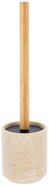 WC štětka Arva, krémová/s dřevěnými prvky