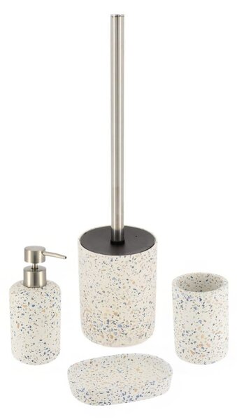 Sada koupelnových doplňků Terrazzo, kombinace barev/s prvky v barvě nerezu