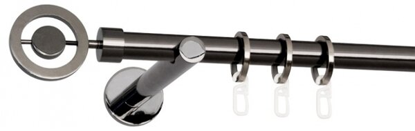 Kovové garnýže Popolo 19 mm Modern, R., Barva Černá onyx, Provedení Jednoduché, Uchycení látky na tunýlek (bez kroužků), Délka 240 cm