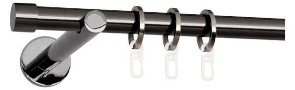 Kovové garnýže Rullo 19 mm Modern, R., Barva Černá onyx, Provedení Jednoduché, Uchycení látky kroužky s háčky, Délka 320 cm