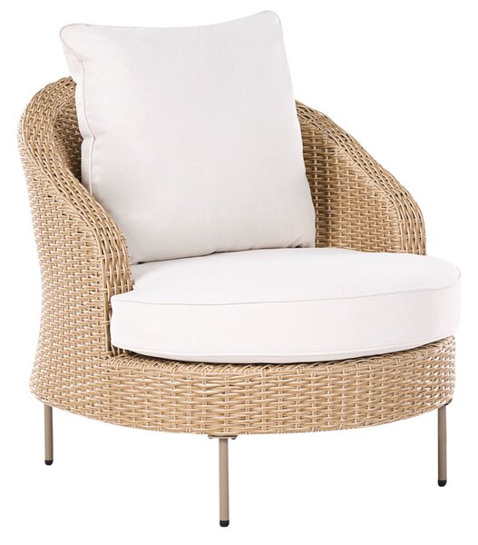 Zahradní křeslo s taburetem ARCILLE Umělý ratan Béžová