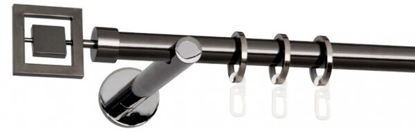 Kovové garnýže Veneto 19 mm Modern, R., Barva Černá onyx, Provedení Jednoduché, Uchycení látky kroužky s háčky, Délka 480 cm