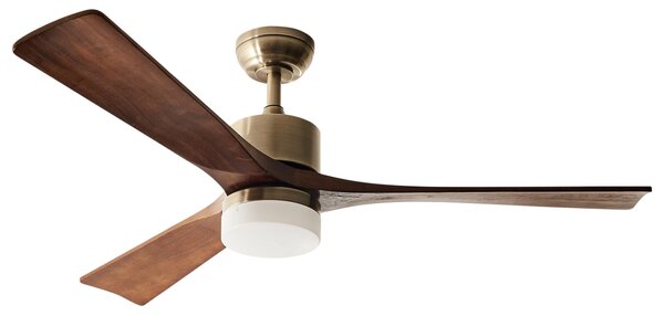 Stropní ventilátor se světlem ARUWIMI s dálkovým ovládáním LED Mosazná