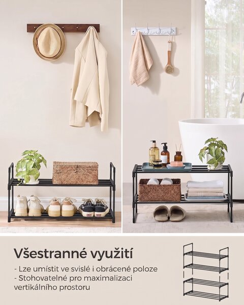 SONGMICS Botník Clarna 68 cm černý