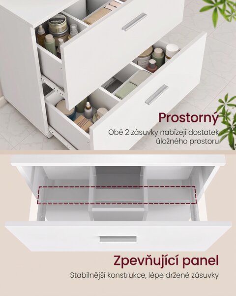 SONGMICS Skříňka pod umyvadlo Vasagle Plony 60 cm bílá