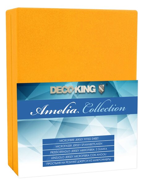 DecoKing - Prostěradlo Jersey - Amelia - Oranžové-220x200 cm