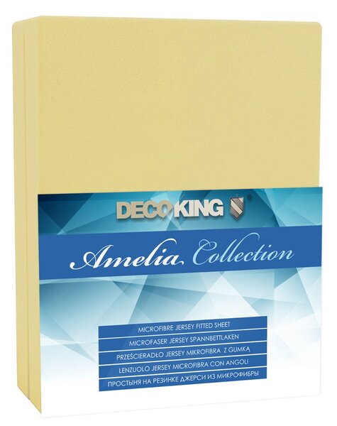 DecoKing - Prostěradlo Jersey - Amelia - Krémové-90x200 cm