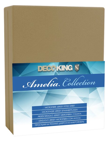 DecoKing - Prostěradlo Jersey - Amelia - Cappuccino-90x200 cm