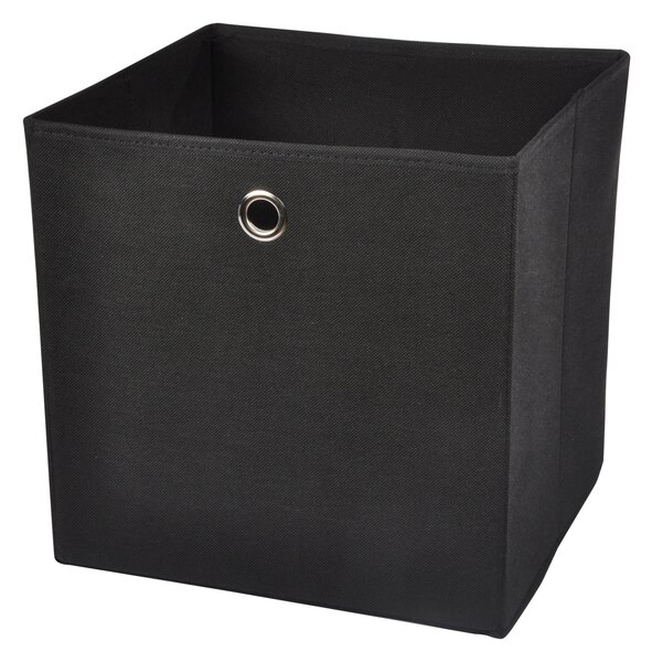 Homea Textilní úložný box černý 31x31x29 cm
