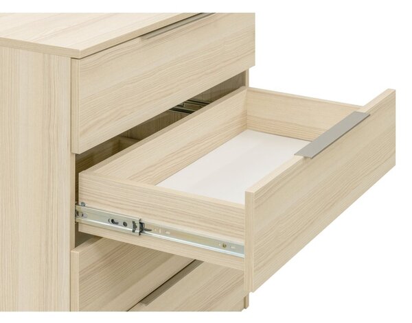 Komoda VARIO 4 Šířka 60 cm, Jasan šedý, nerez úchytky