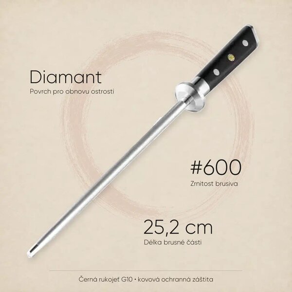Diamantová ocílka SaKuRo G10 25,2 cm #600