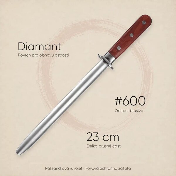 Diamantová ocílka SaKuRo Palisandr 23 cm #600