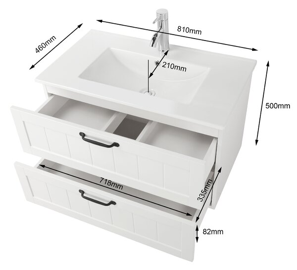 Závěsná skříňka pod umyvadlo Houseland Lavia 80 cm bílá