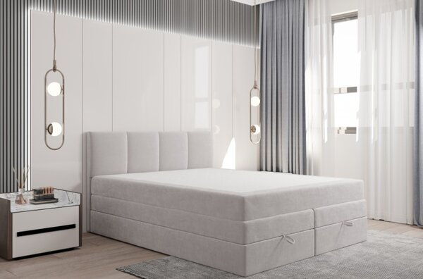 Čalouněná postel s úložným prostorem 160x200 PORSHA - šedá