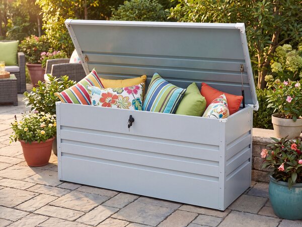 Úložný box CEBROSA 132 cm 62 cm Kov Světle šedá