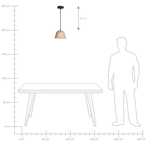 Závěsná lampa GOIKA Mangové dřevo Světle hnědá