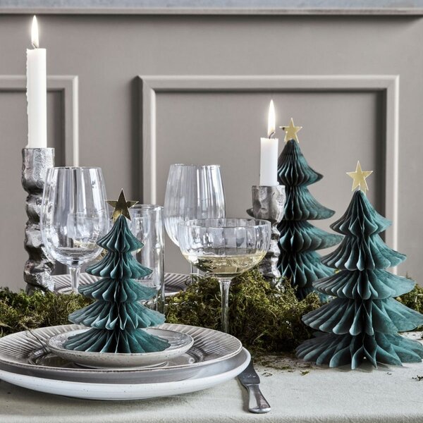 Vánoční papírová dekorace Tree Green – set 3 ks