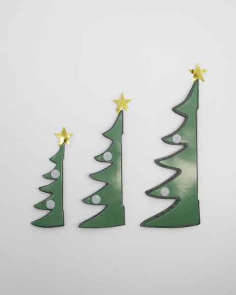 Vánoční papírová dekorace Tree Green – set 3 ks
