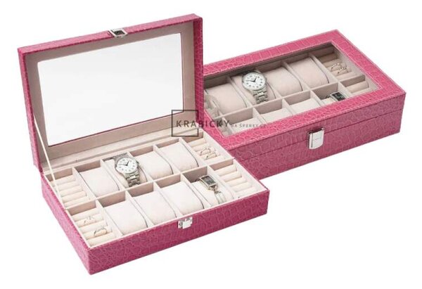 Klenoty Budín Luxusní růžová šperkovnice JKBOX SP-938/A5 (Klenoty Budín Luxusní růžová šperkovnice JKBOX SP-938/A5)
